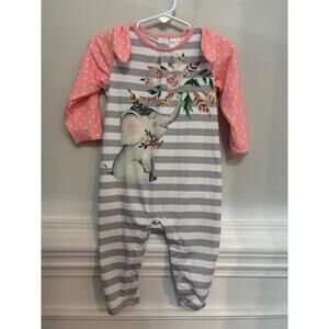 Penelope Plumm Baby Girl 12M Romper Jumper One Piece 12 months Elephant